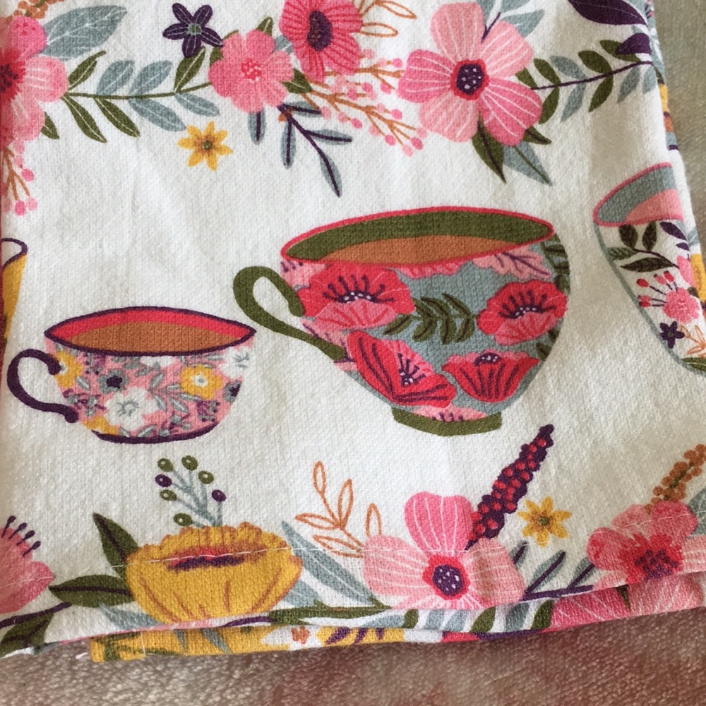 Mia Charro Cuppa Tea Spring Kitchen Towels Trio NWT. %100 Cotton Oeko Tex 28x18” - Picture 4 of 16